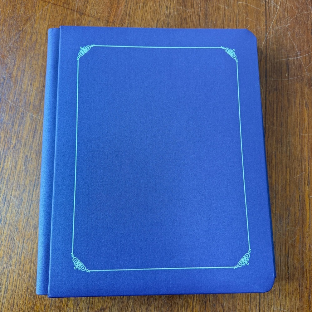 Creative Memories Blue Silver Scroll Strap Hinge Scrapbook Album 8.5x11 USA
